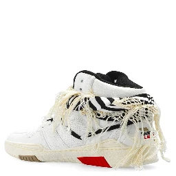 White Calfskin High Top Sneakers