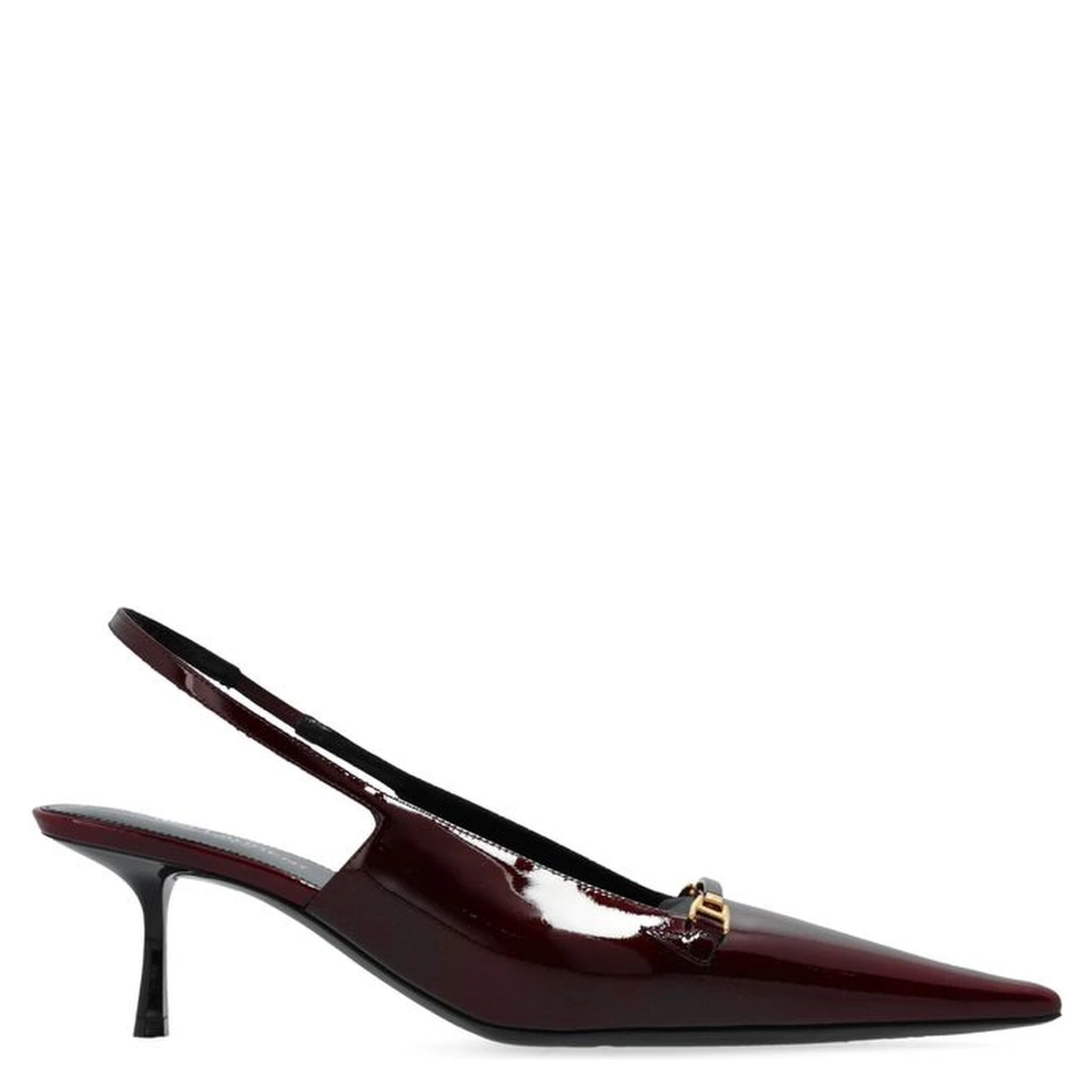 Burgundy Calfskin Mid Heel Pumps