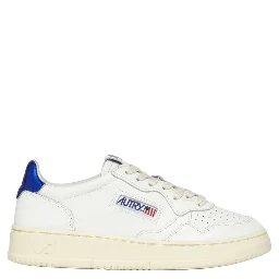 White Leather Low Top Sneakers