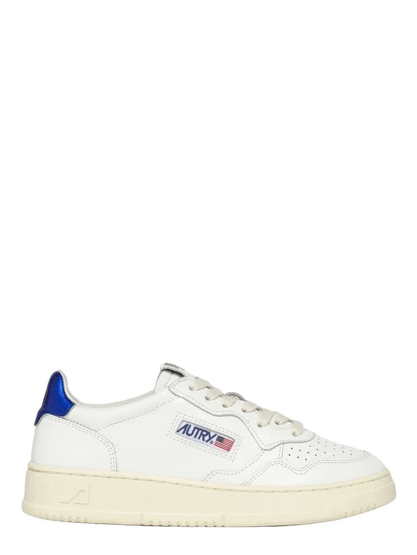 White Leather Low Top Sneakers
