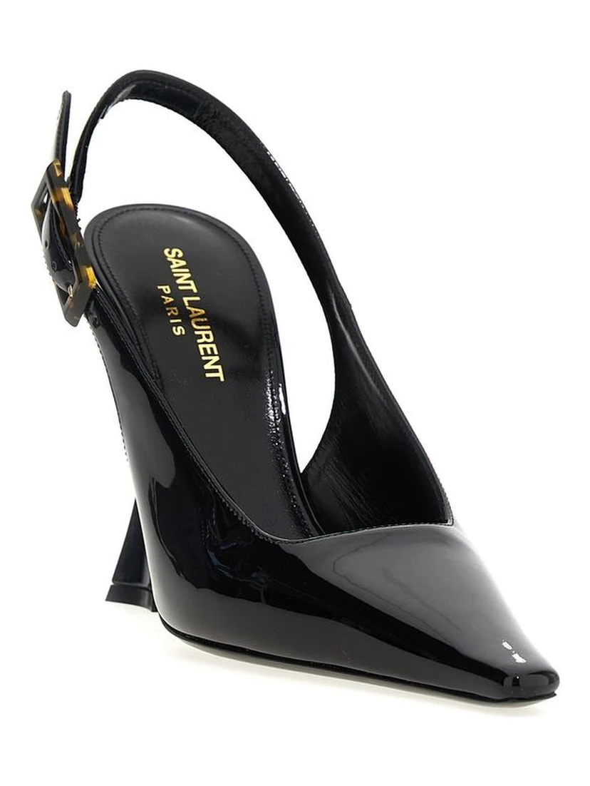 Black Calfskin Platform Pumps