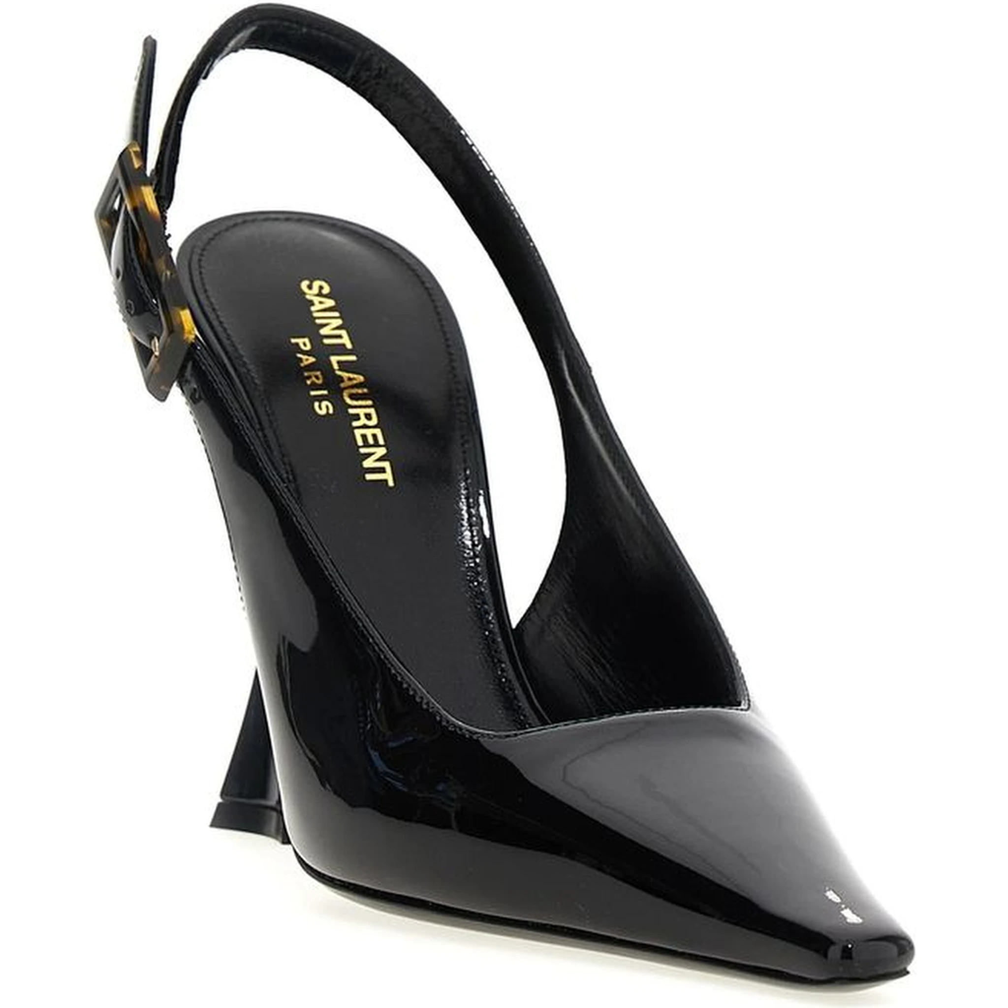 Black Calfskin Platform Pumps