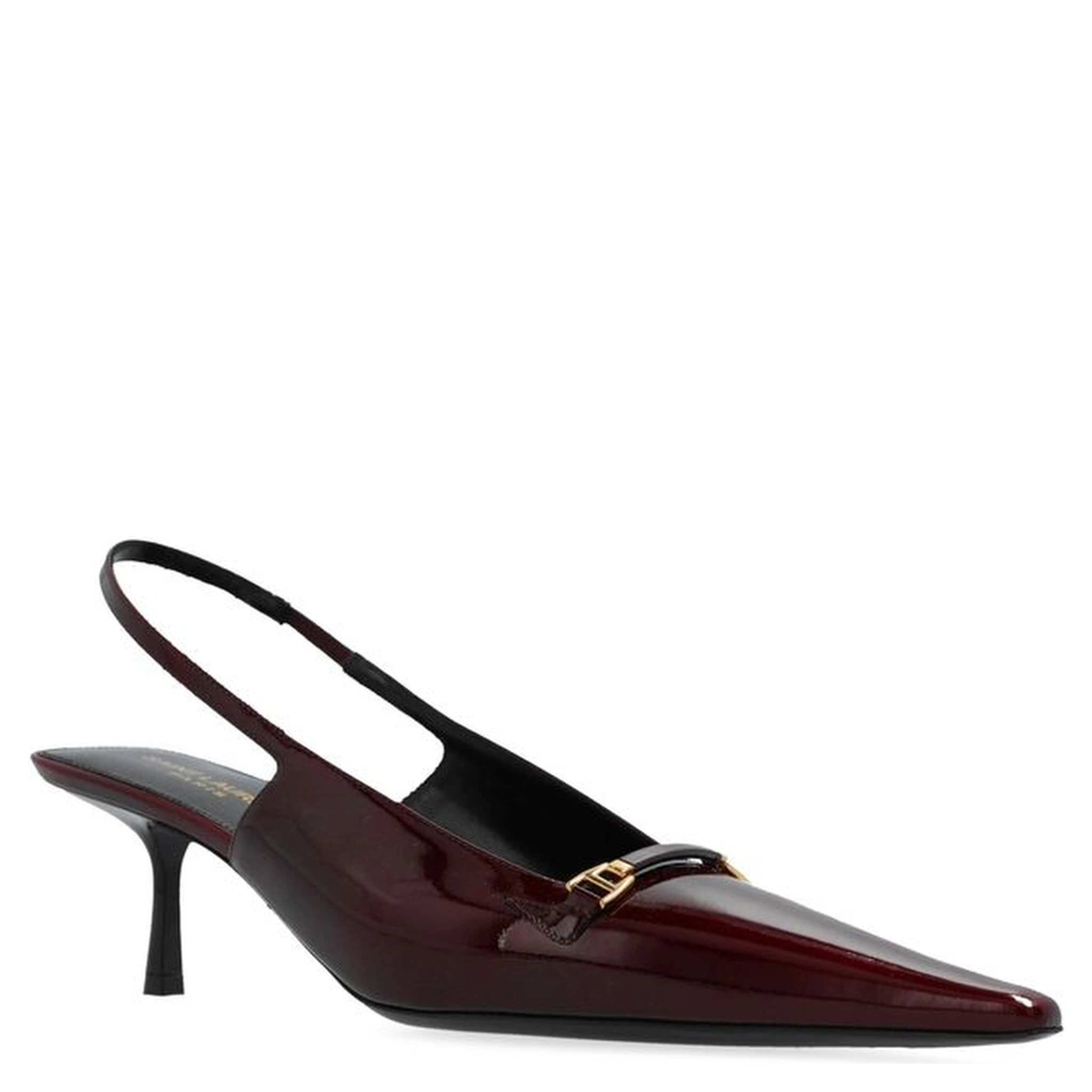 Burgundy Calfskin Mid Heel Pumps