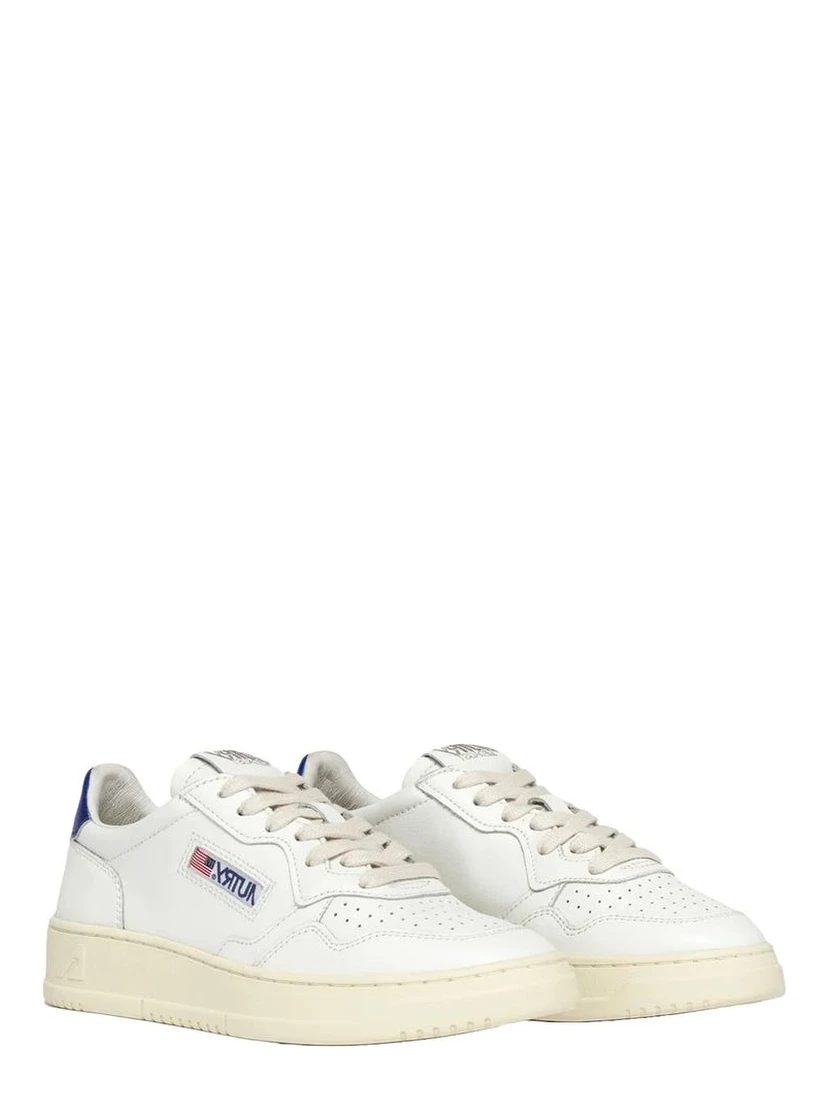 White Leather Low Top Sneakers