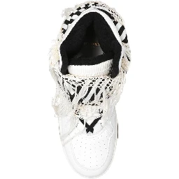 White Calfskin High Top Sneakers