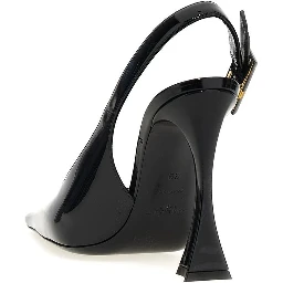 Black Calfskin Platform Pumps