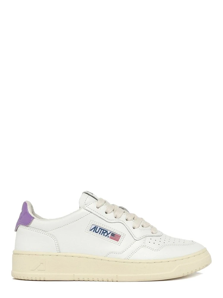 White Leather Low Top Sneakers