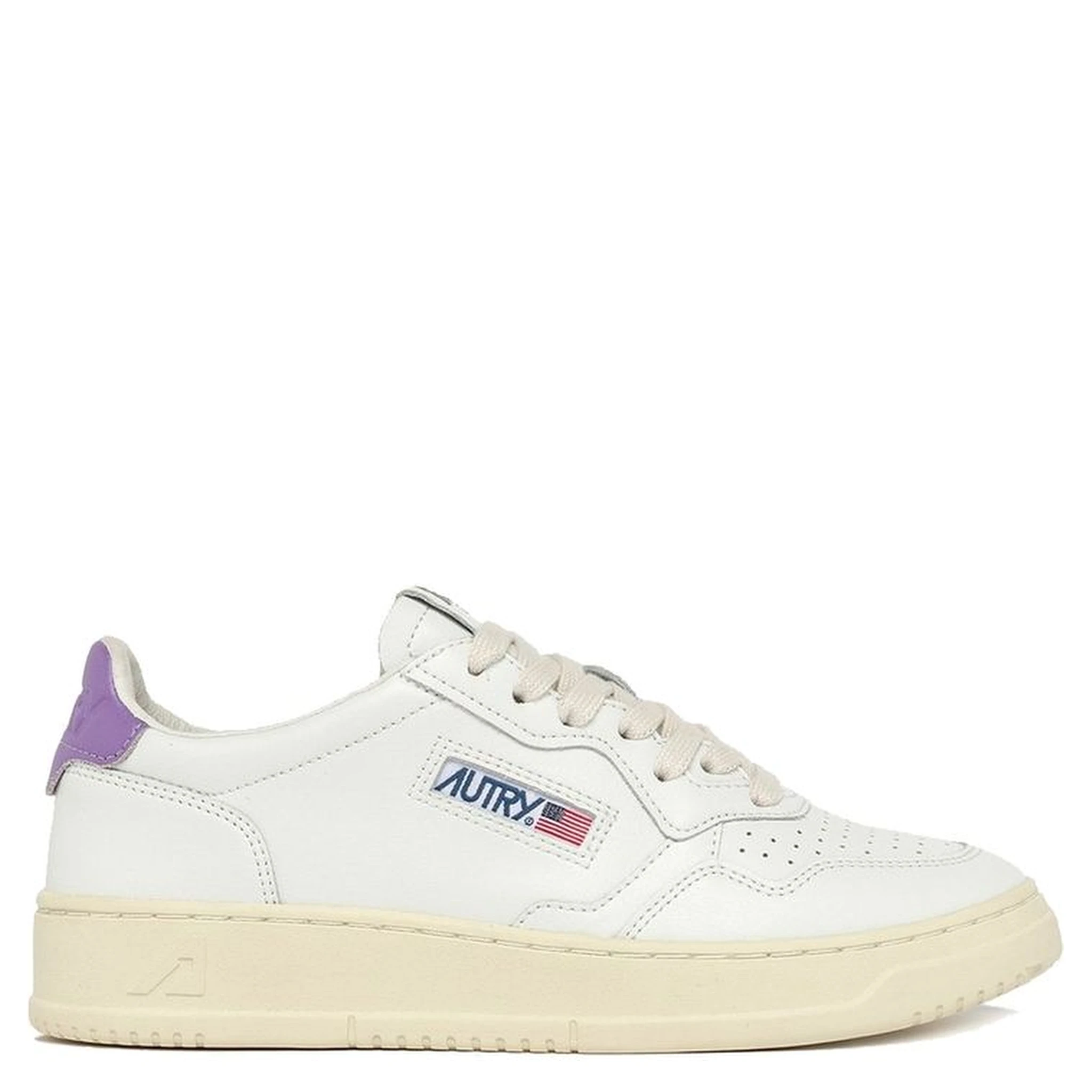 White Leather Low Top Sneakers