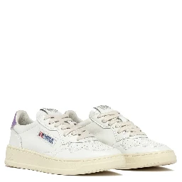 White Leather Low Top Sneakers