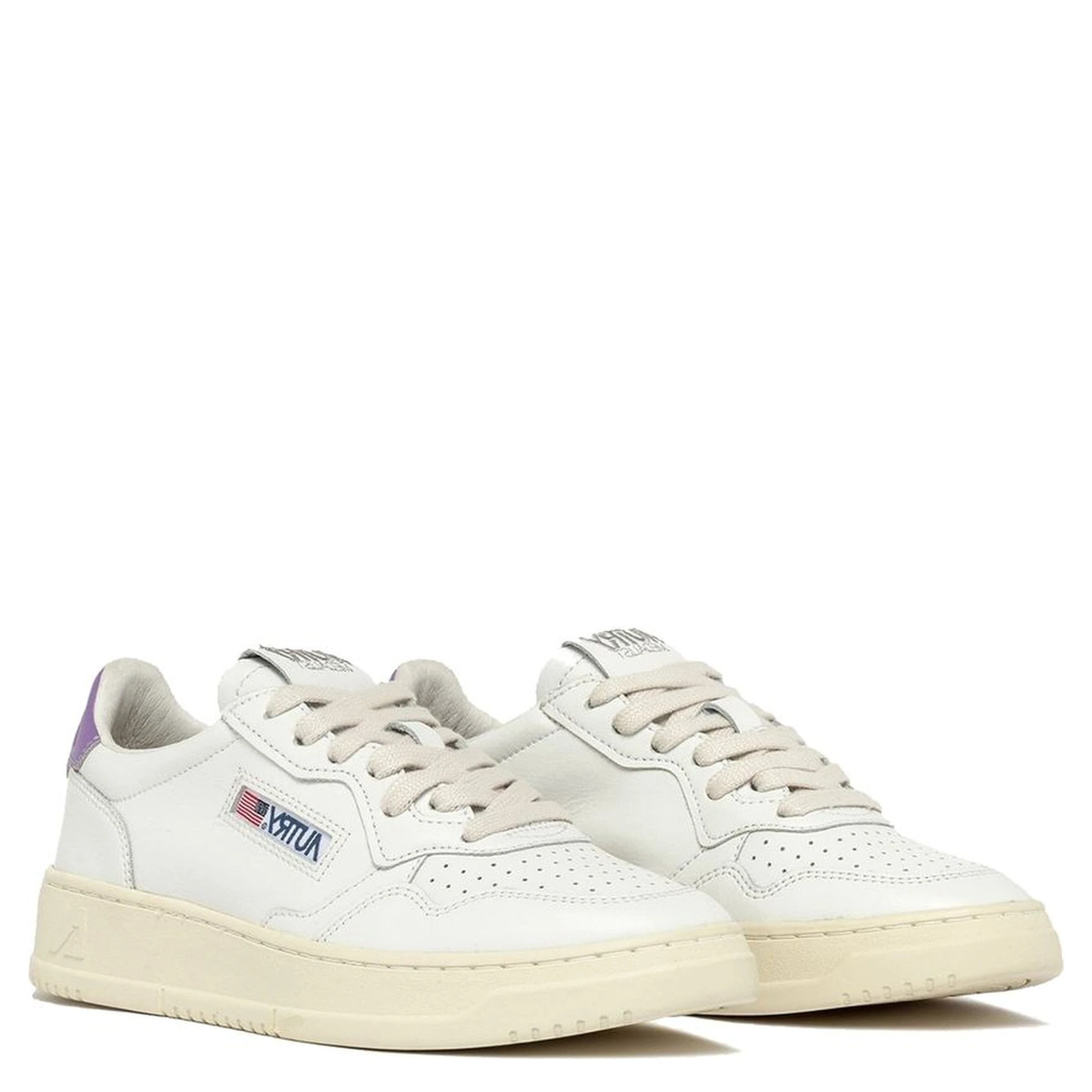 White Leather Low Top Sneakers