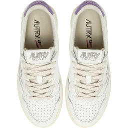 White Leather Low Top Sneakers