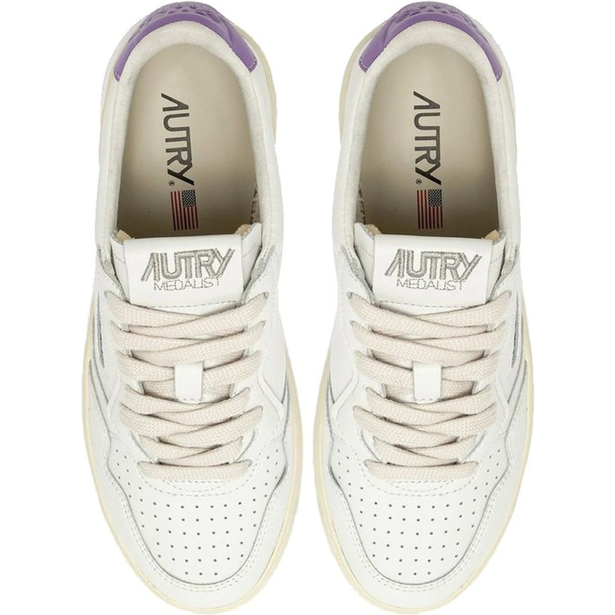 White Leather Low Top Sneakers