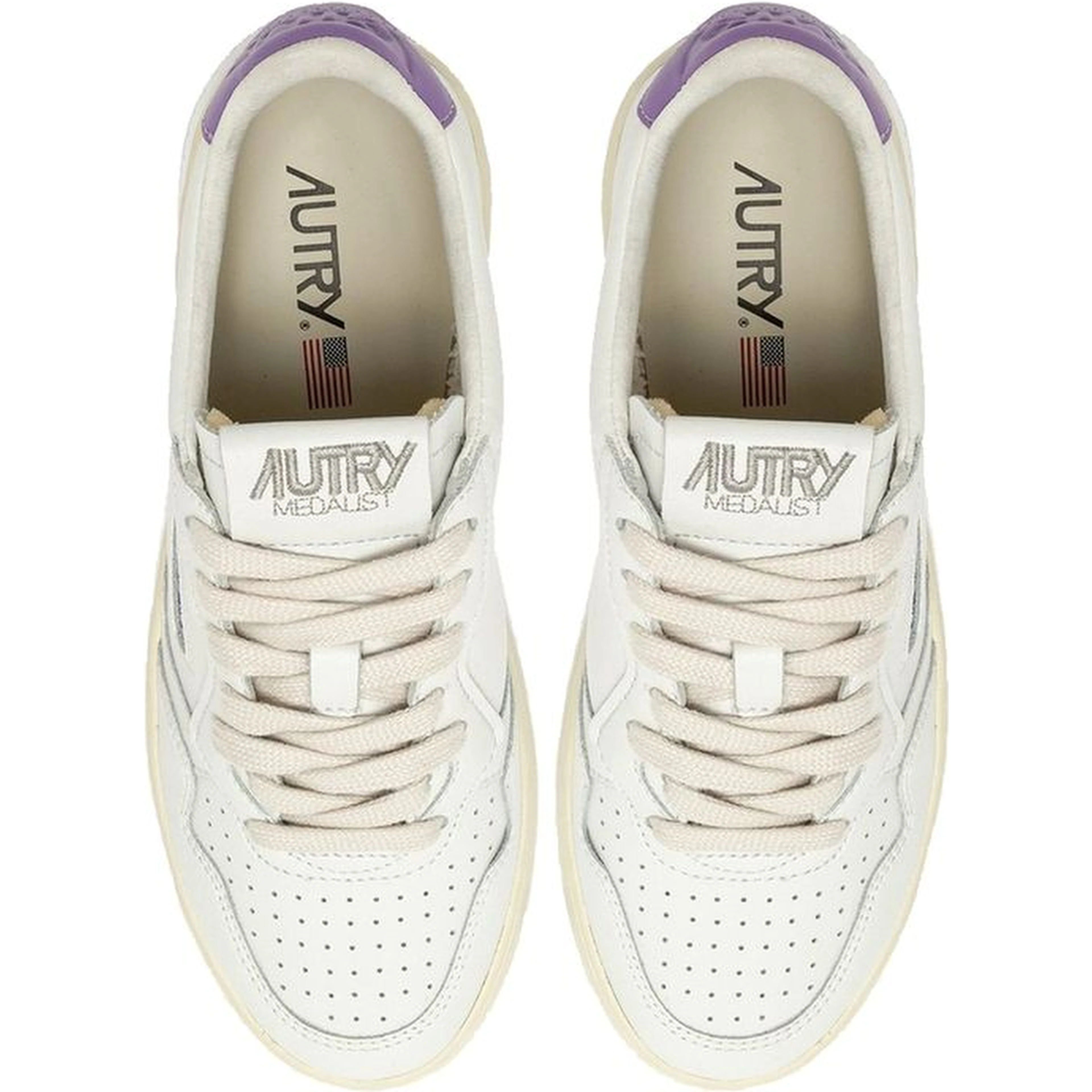 White Leather Low Top Sneakers