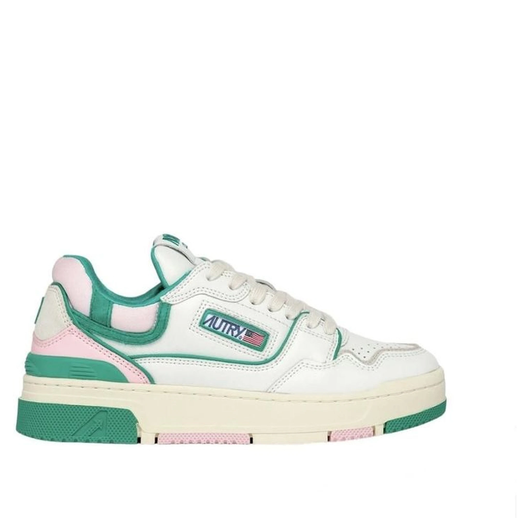 White Leather Low Top Sneakers