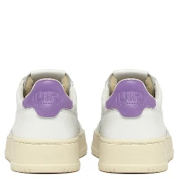 White Leather Low Top Sneakers