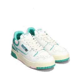 White Leather Low Top Sneakers