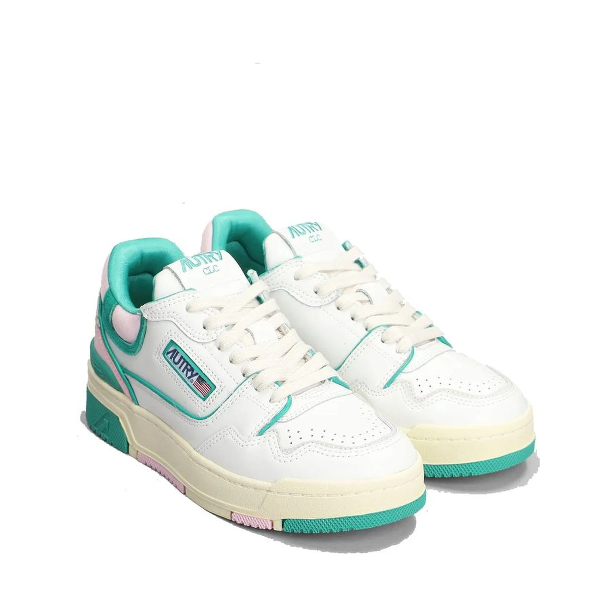 White Leather Low Top Sneakers