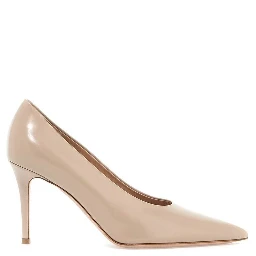 Beige Calfskin High Heel Pumps