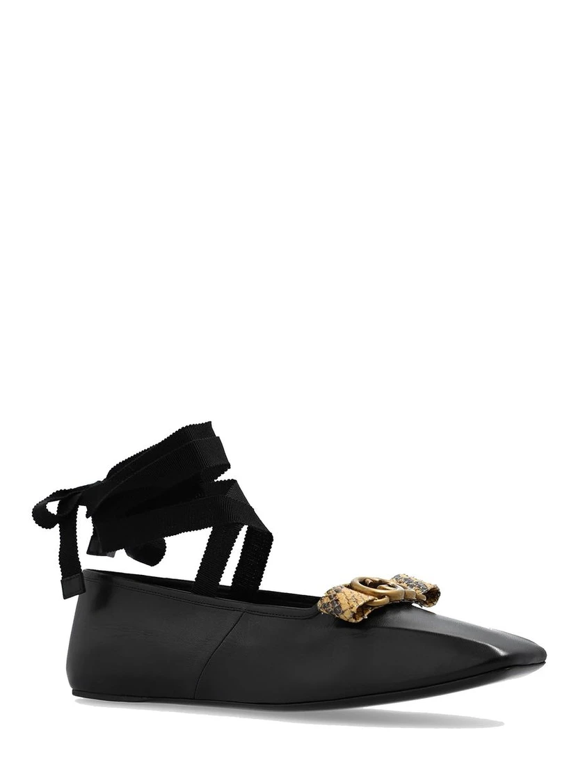 Black Calfskin Ballet Flats