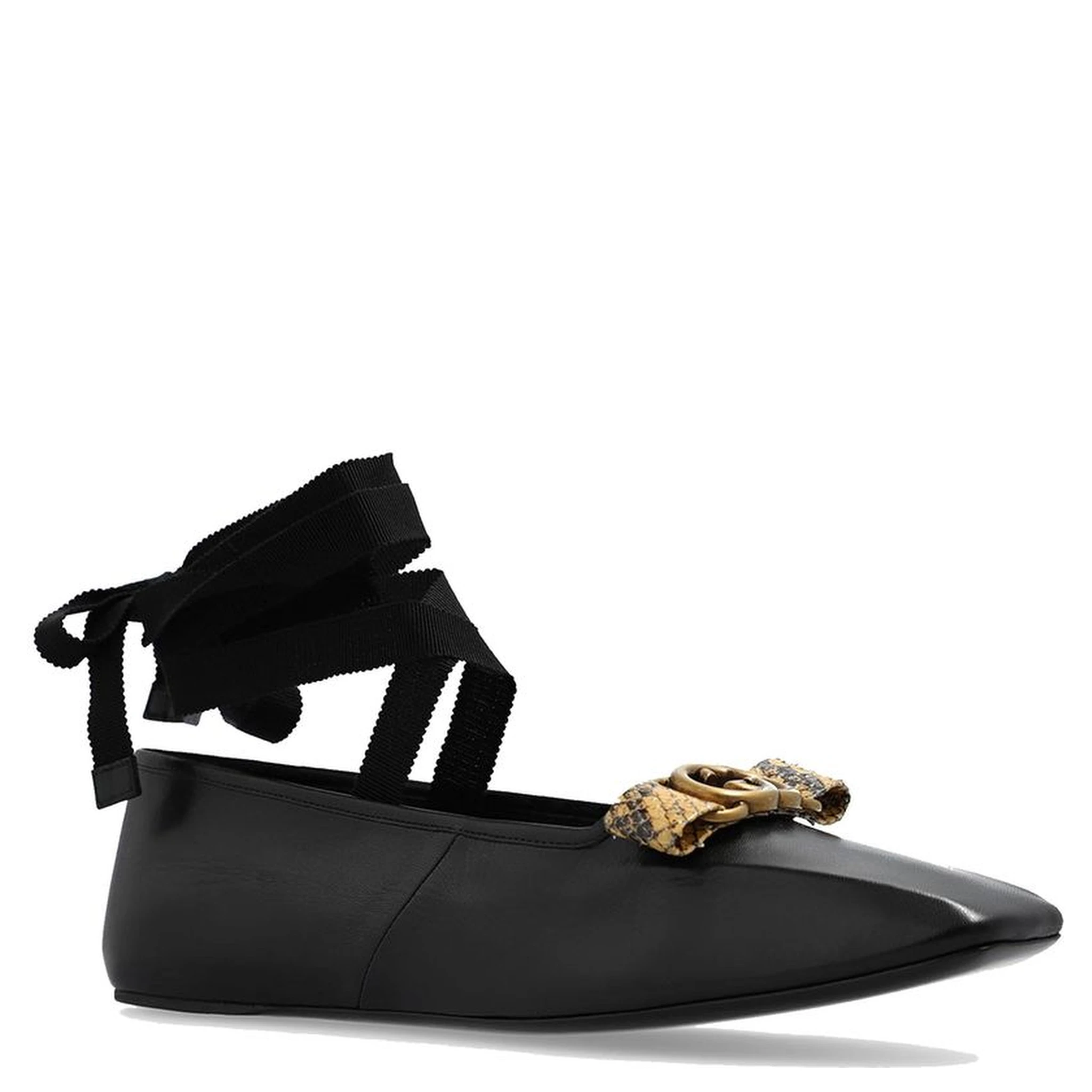 Black Calfskin Ballet Flats