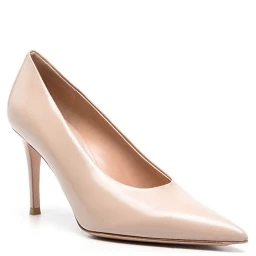 Beige Calfskin High Heel Pumps