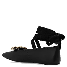 Black Calfskin Ballet Flats