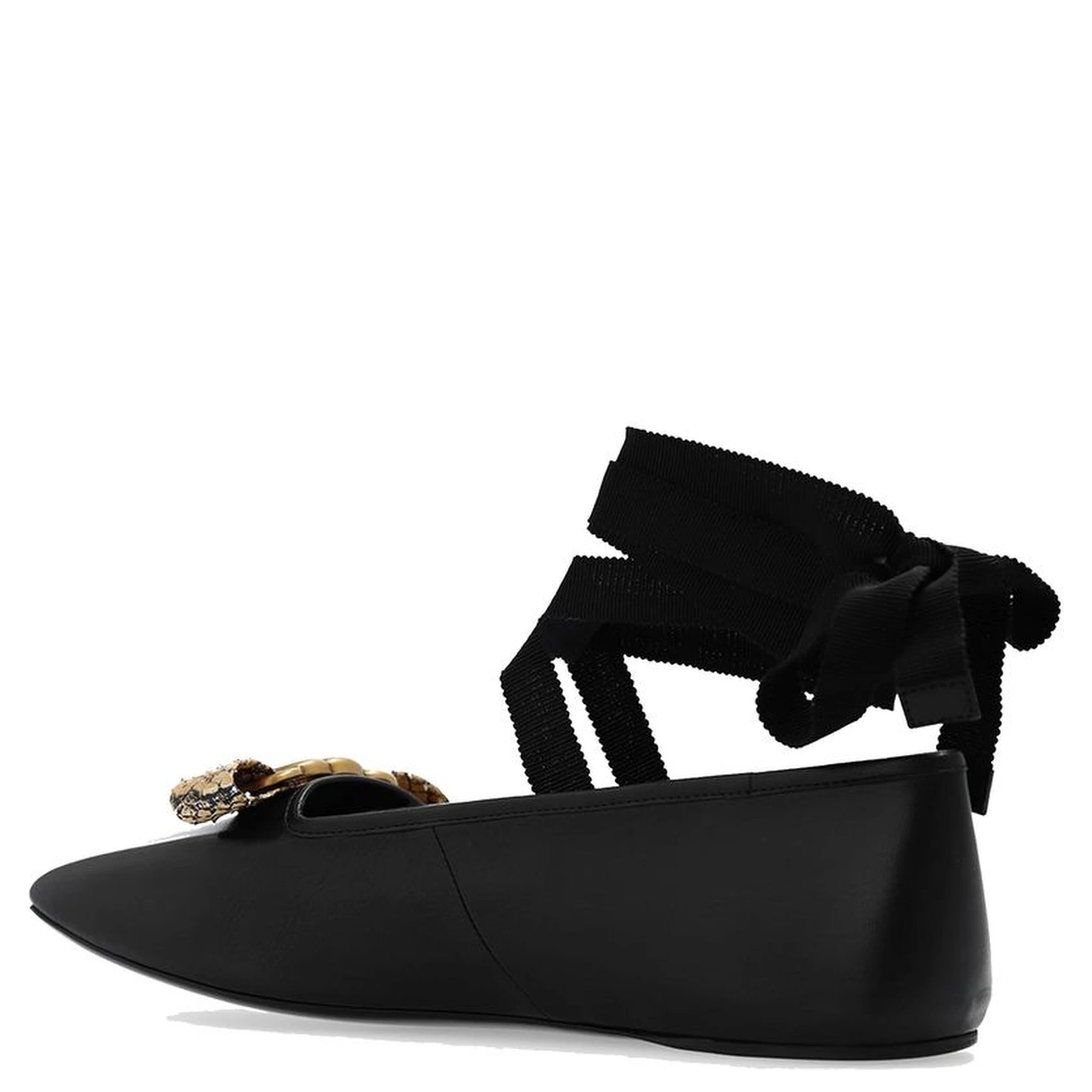 Black Calfskin Ballet Flats