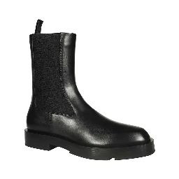 Black Calfskin Chelsea Boots