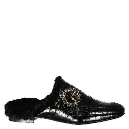 Black Calfskin Mules