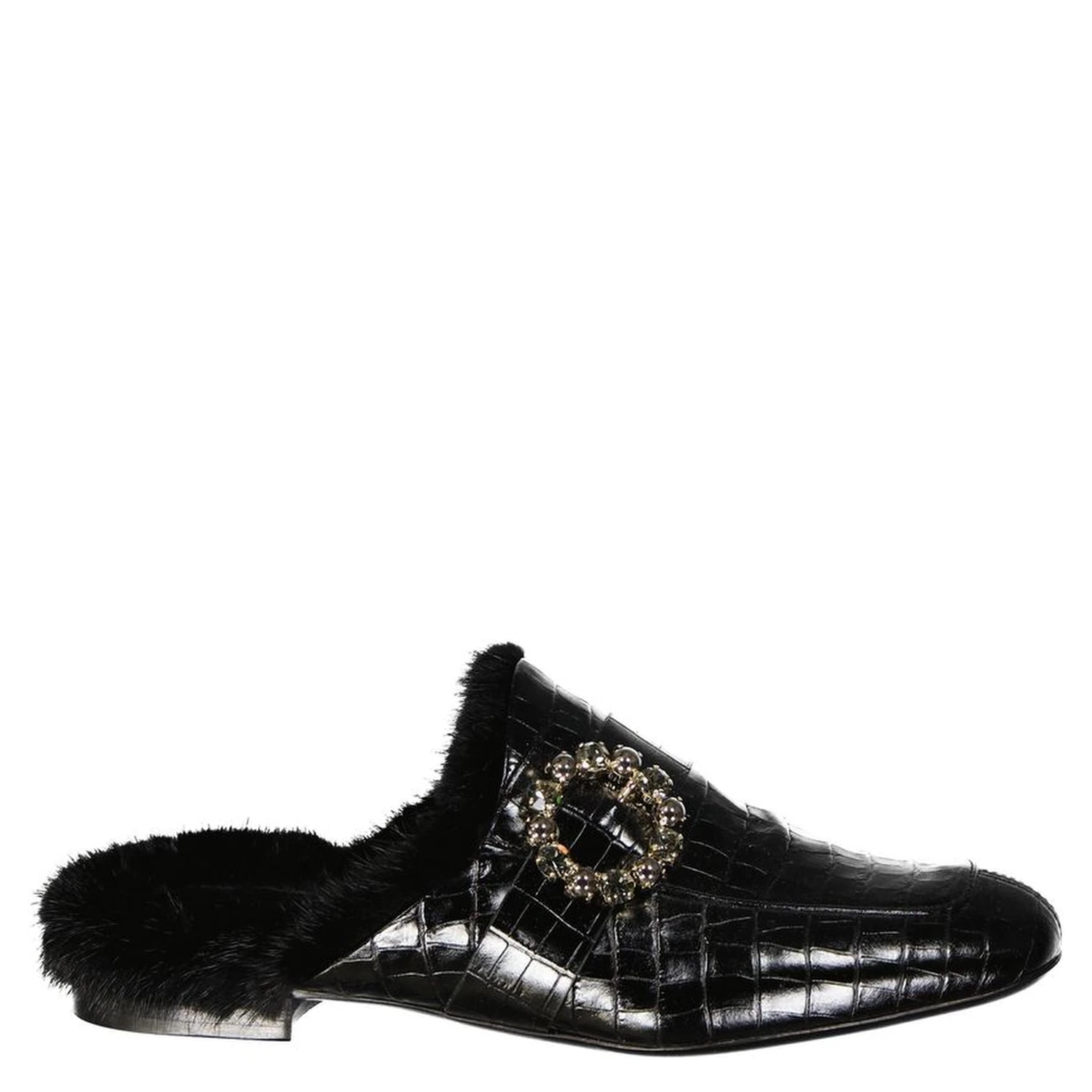 Black Calfskin Mules