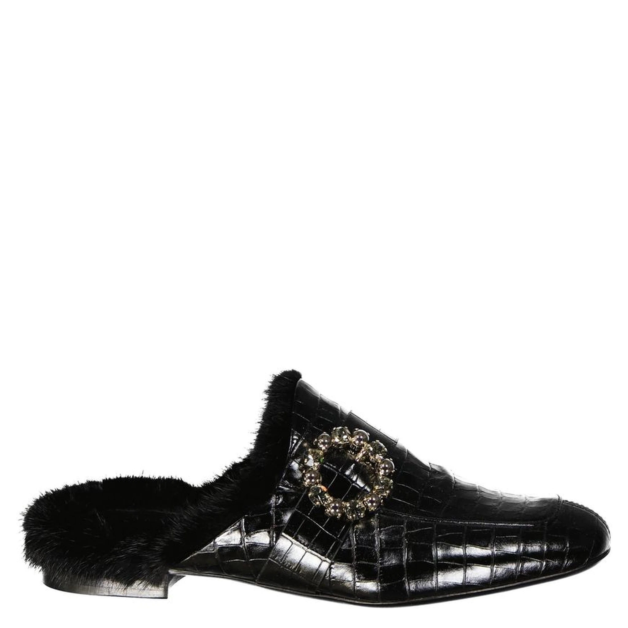 Black Calfskin Mules
