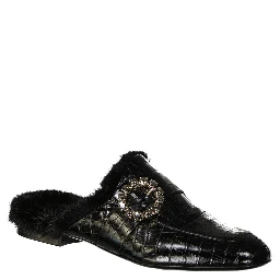 Black Calfskin Mules