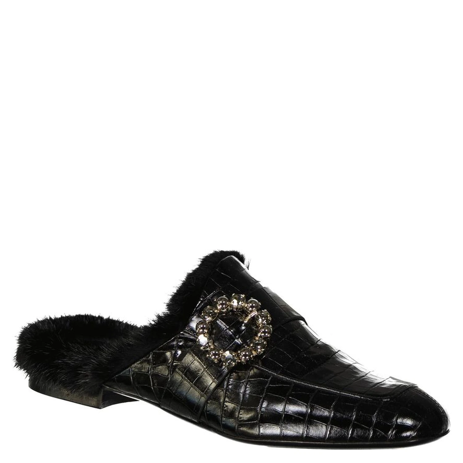 Black Calfskin Mules