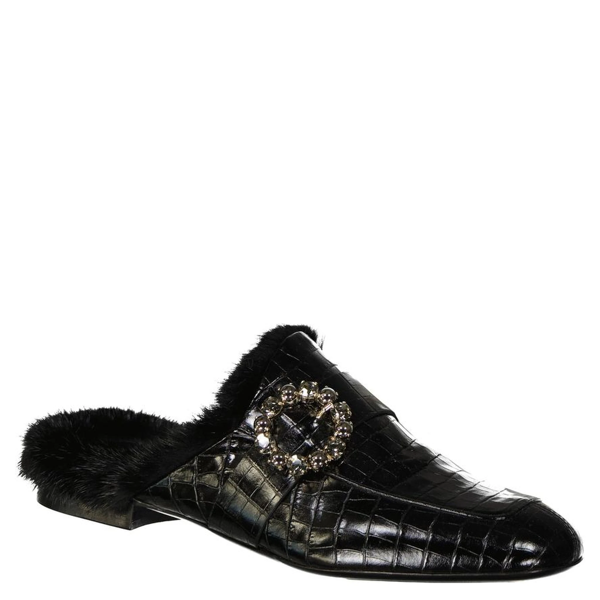 Black Calfskin Mules