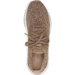 Brown Fabric Athletic Sneakers