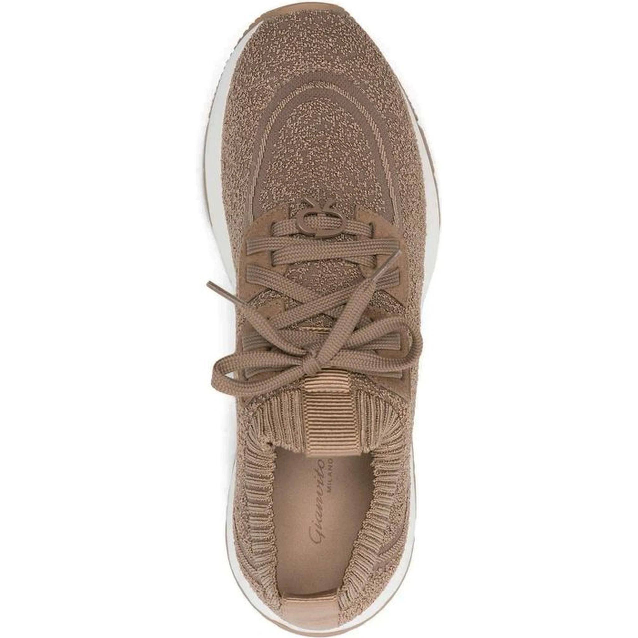 Brown Fabric Athletic Sneakers