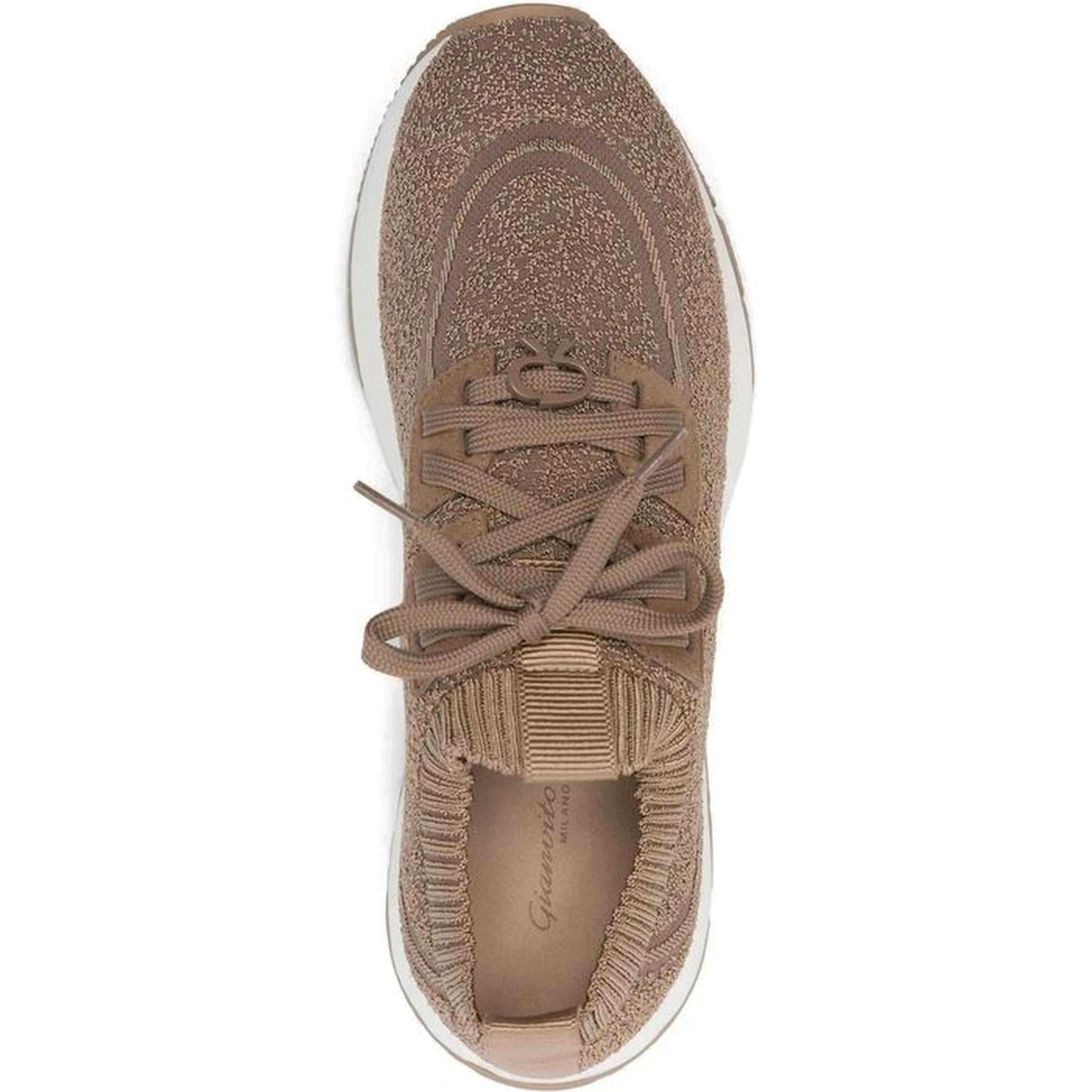 Brown Fabric Athletic Sneakers