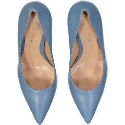 Blue Leather High Heel Pumps