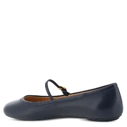Blue Fabric Ballet Flats