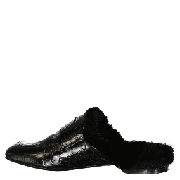 Black Calfskin Mules