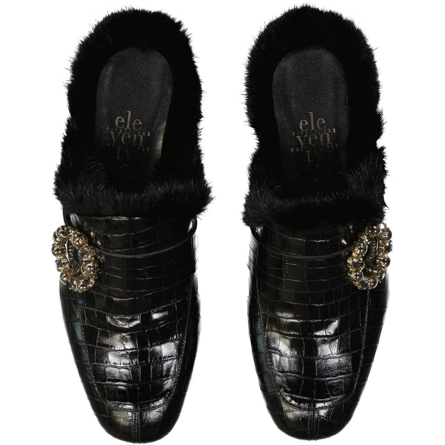 Black Calfskin Mules