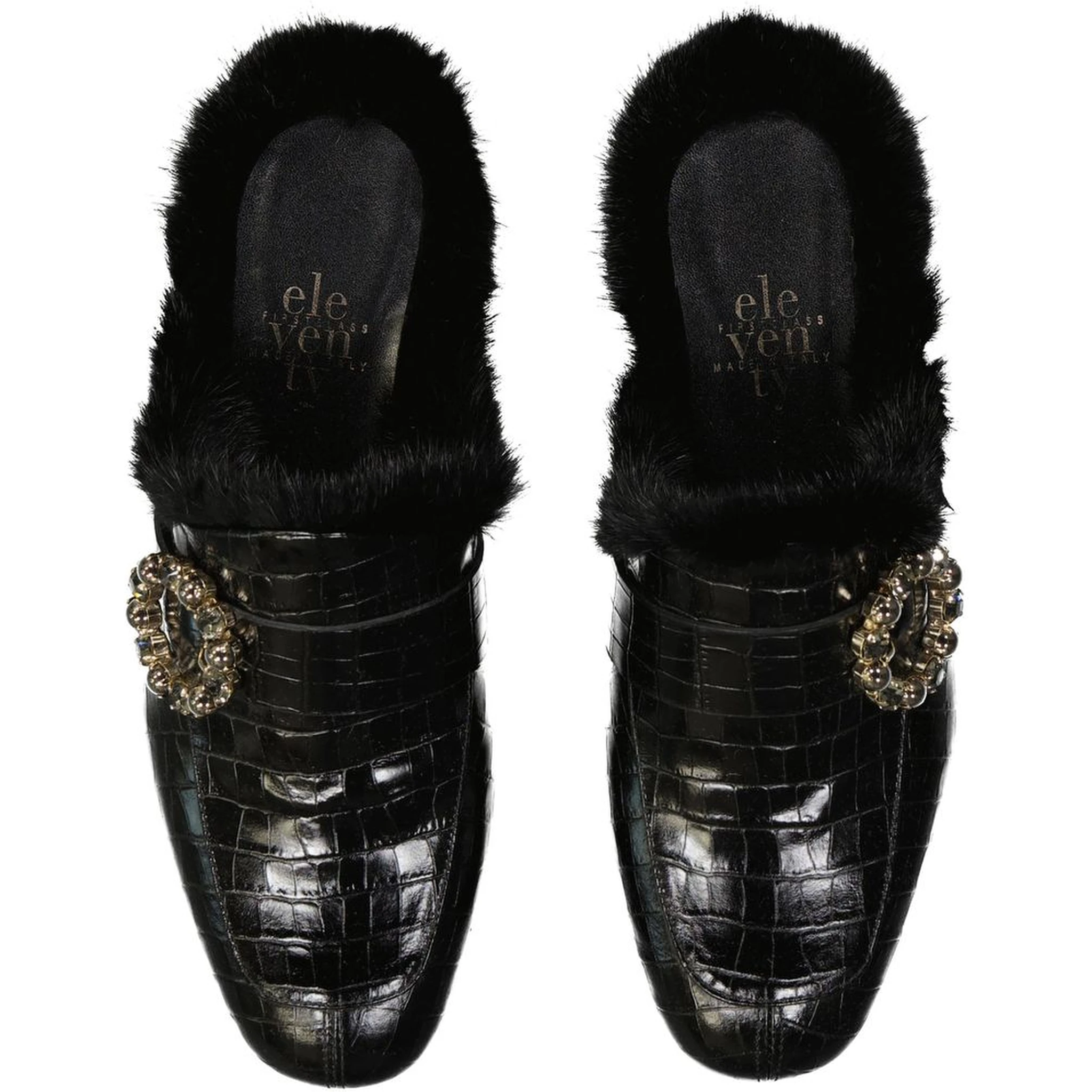Black Calfskin Mules