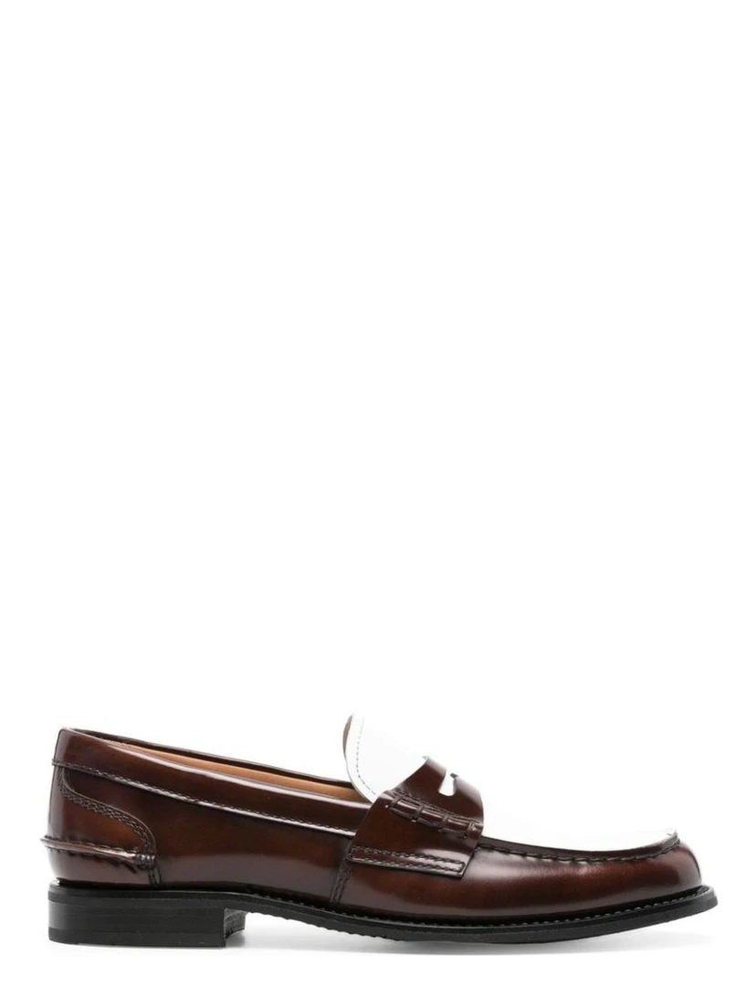 Brown Calfskin Slip-On Loafers