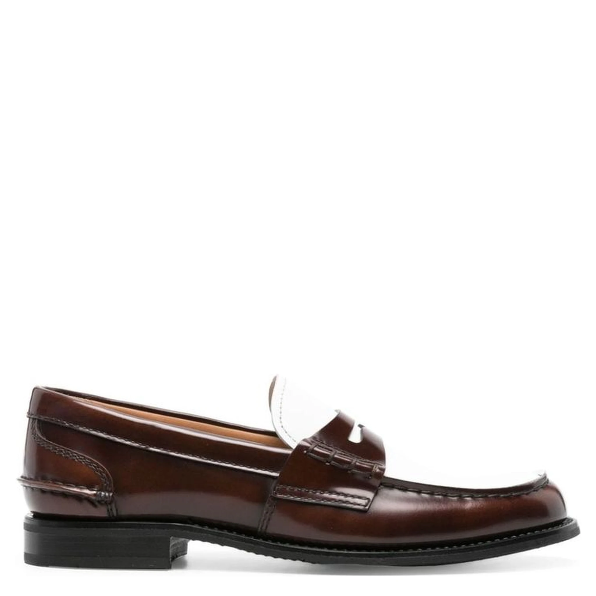Brown Calfskin Slip-On Loafers