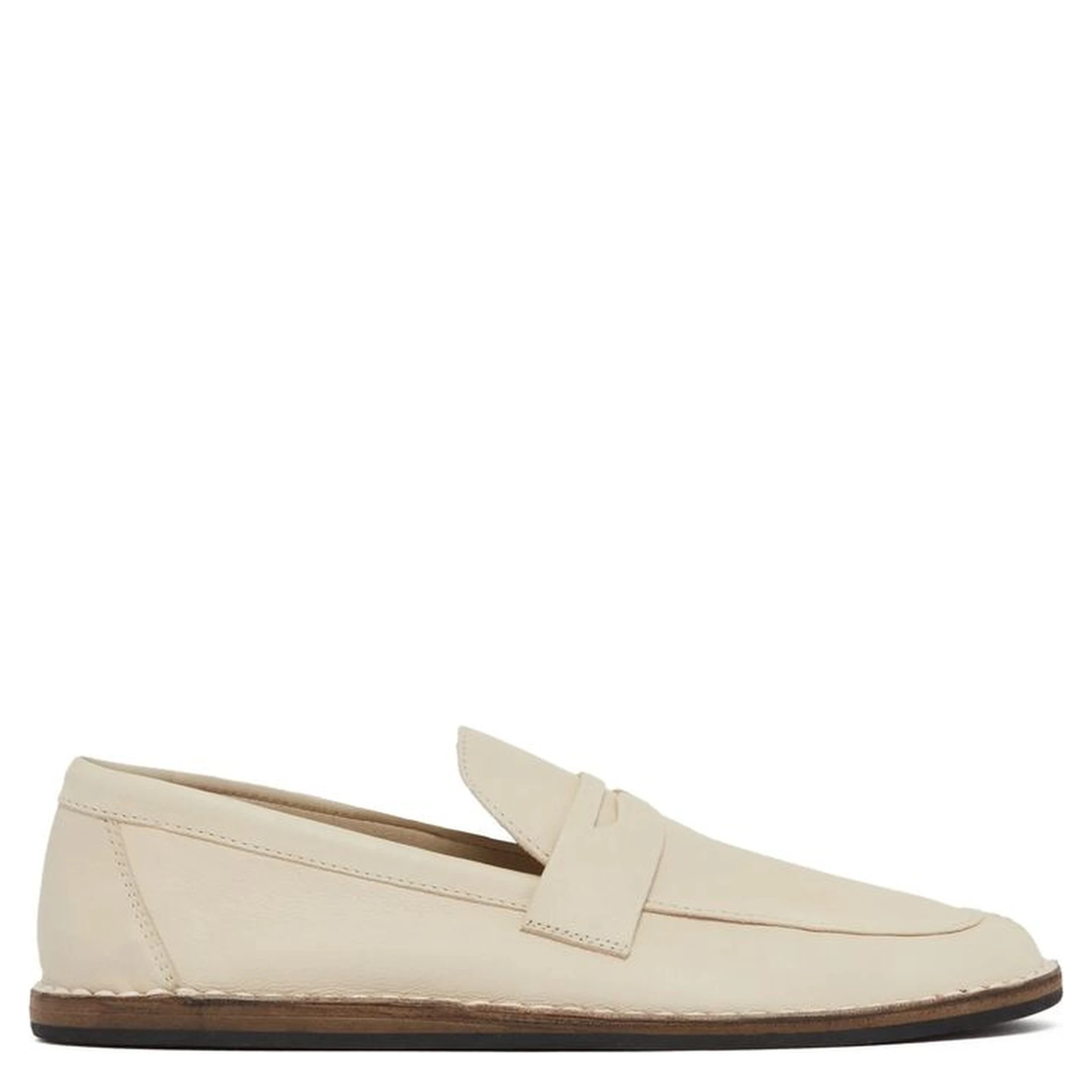 White Calfskin Slip-On Loafers