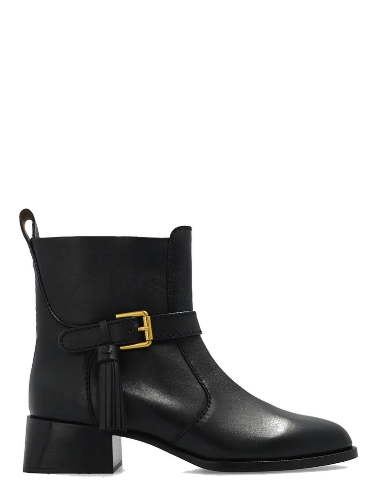 Black Calfskin Ankle Boots