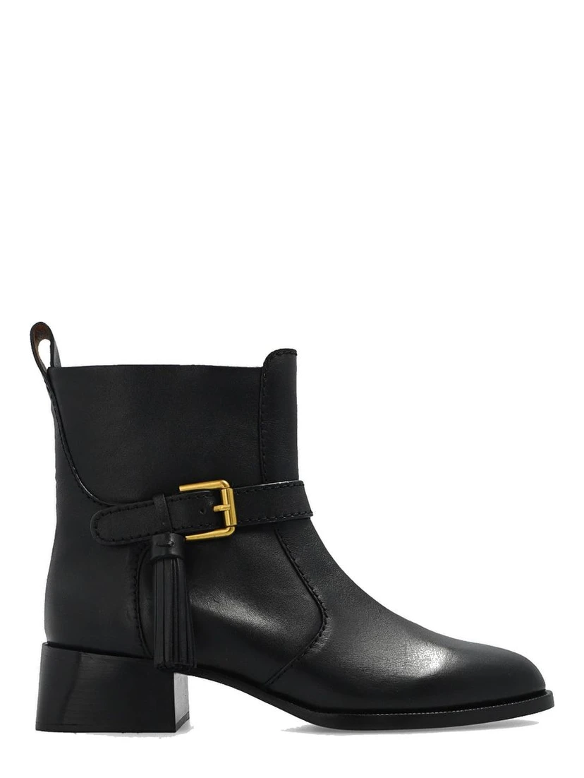 Black Calfskin Ankle Boots