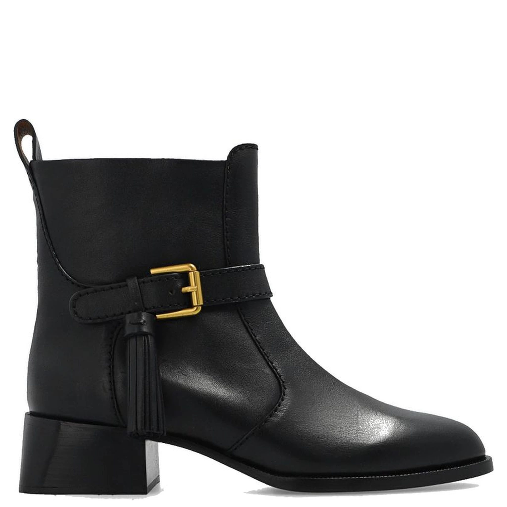Black Calfskin Ankle Boots