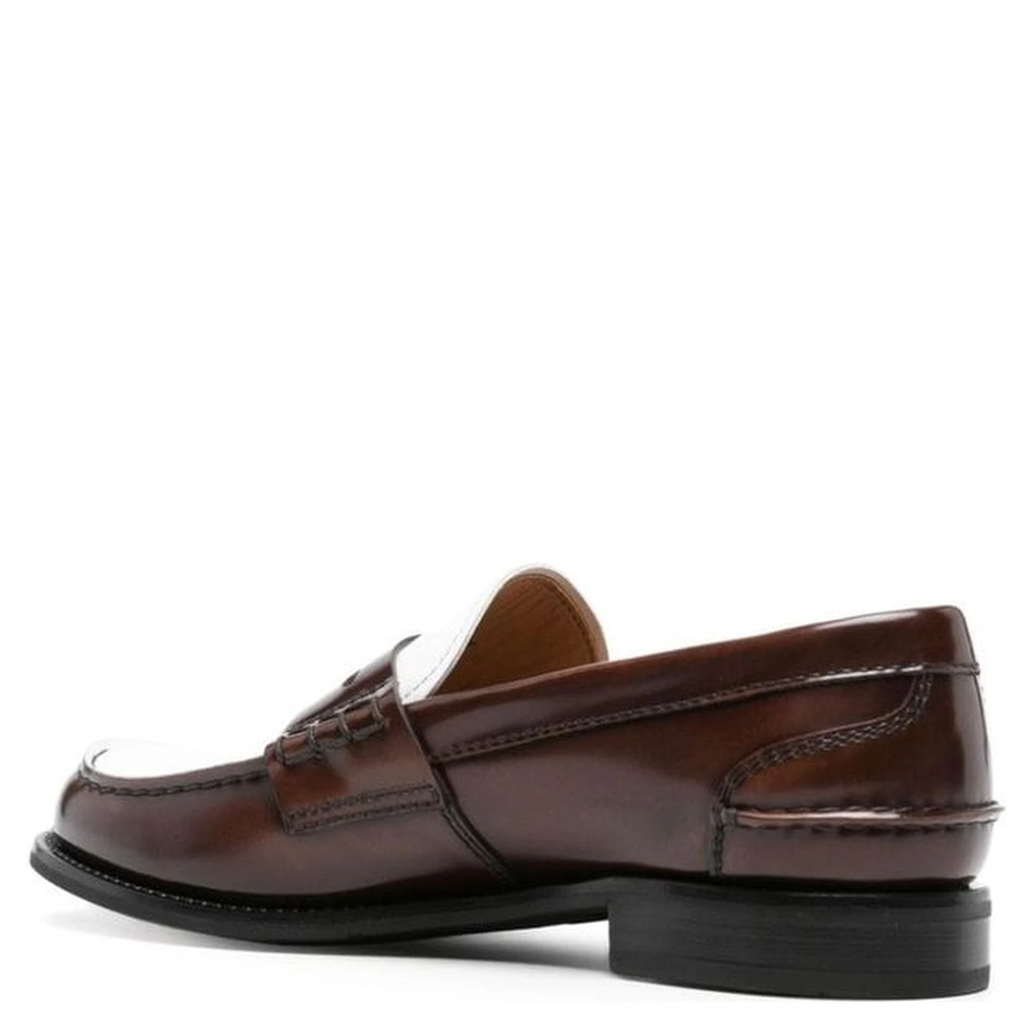 Brown Calfskin Slip-On Loafers