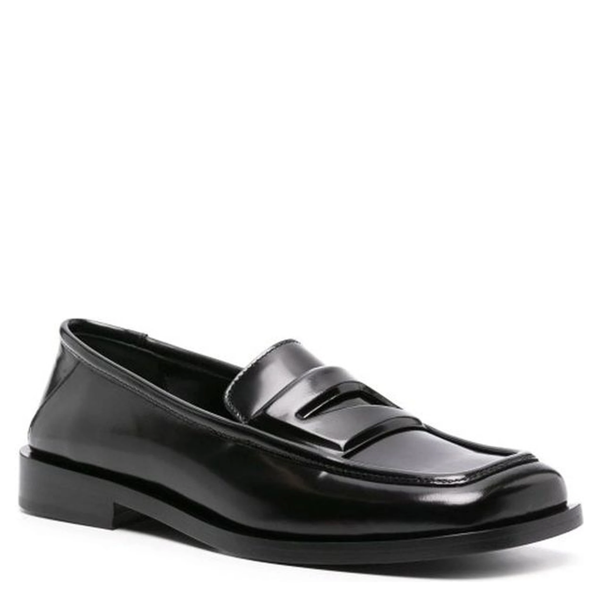 Black Calfskin Slip-On Loafers